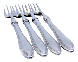Silver Forks with Crimped Handles, Set of 4