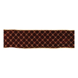 Ornate Diamond Pattern Wired Ribbon (Set of 2) For Sale
