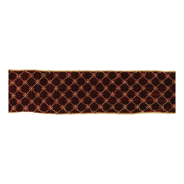 Ornate Diamond Pattern Wired Ribbon (Set of 2) For Sale