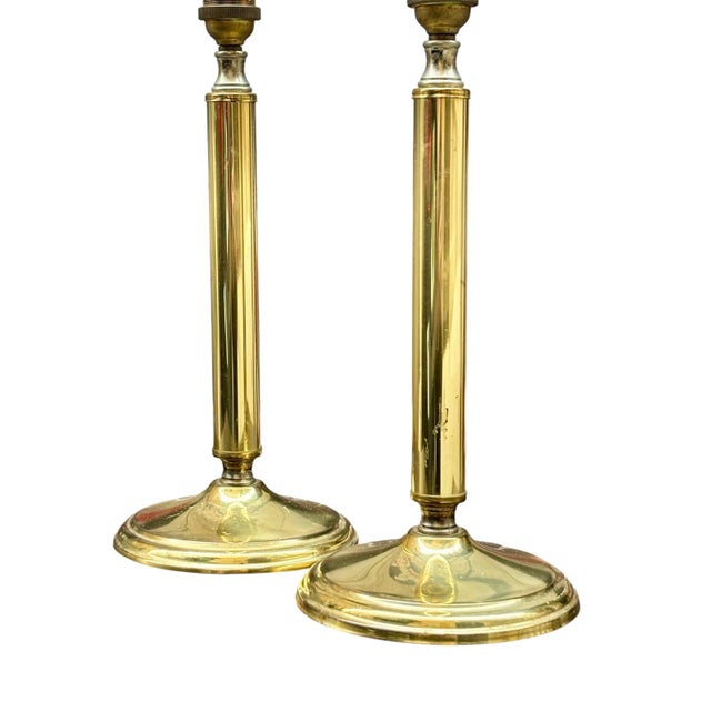 Metal Vintage English Table Lamps, 1950s, Set of 2 For Sale - Image 7 of 8