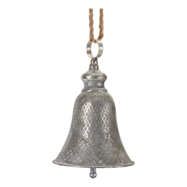 Rustic Metal Bell Ornament (Set of 2) For Sale