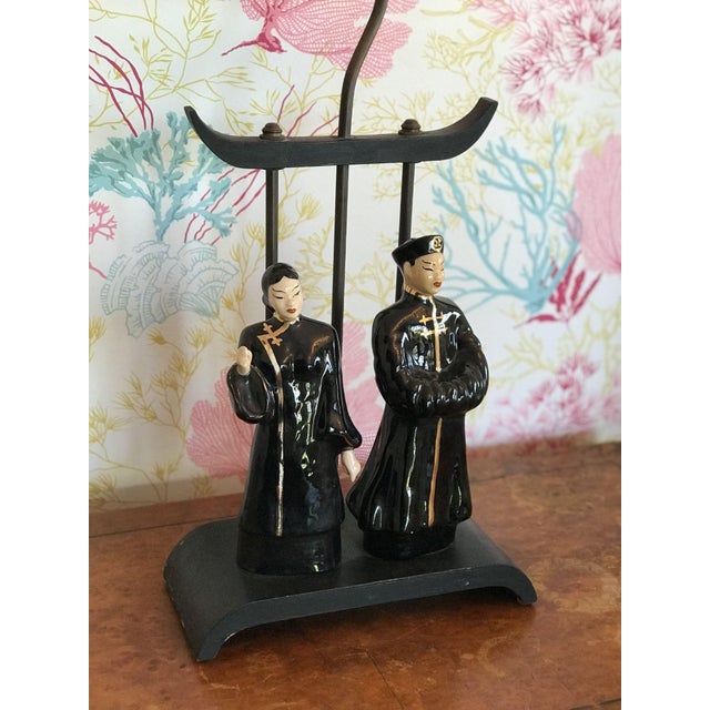 1950s 1950s Asian Figurine Lamp For Sale - Image 5 of 9