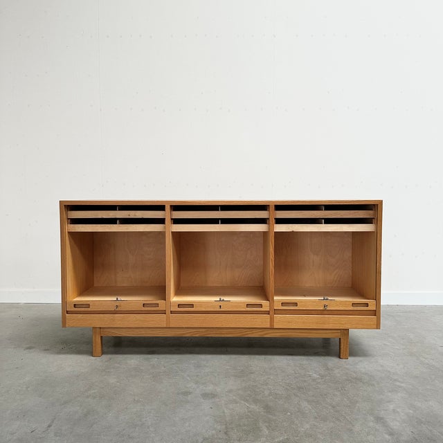 Vintage Scandinavian Cabinet with Tambour Doors, 1960s, Set of 2 For Sale - Image 6 of 12