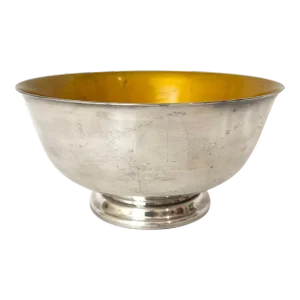 Vintage Reed & Barton Mustard Enamel Silverplate Revere Bowl