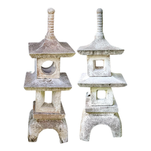Cast Stone Garden Pagodas a Pair