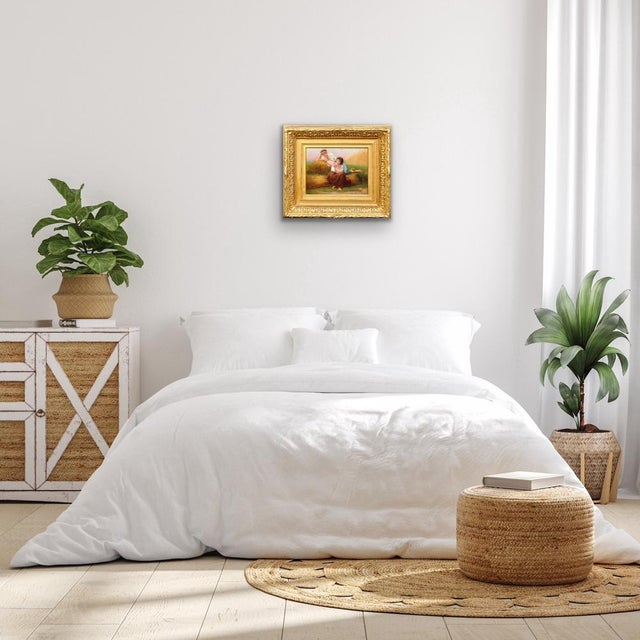 Charles Landelle, I Ask You for a Caress and You Tickle Me, 1860s, Oil Painting, Framed For Sale - Image 15 of 18