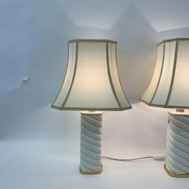 Ceramic Swirl Table Lamps, Italy, 1970s, Set of 2 For Sale - Image 4 of 11