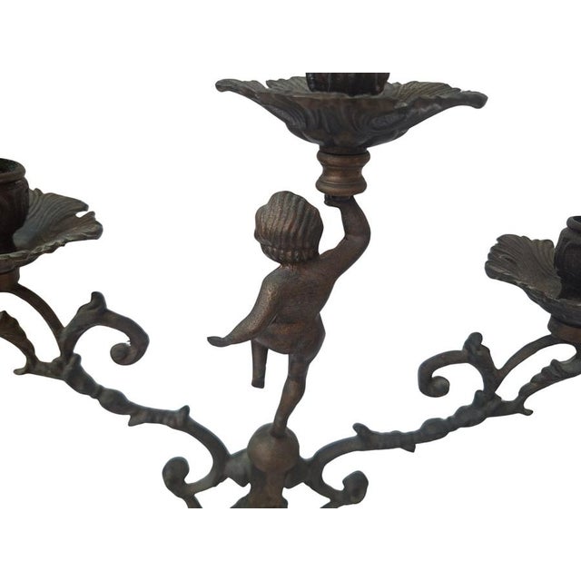 Antique Late 19th Century Louis XV Bronze Candelabras, 1890s, Set of 2 For Sale - Image 3 of 8