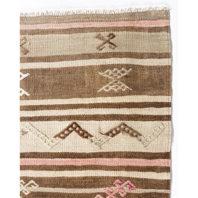 Vintage Circa Camel Turkish Kilim Rug Runner, 5ft 5in X 9ft 4in For Sale - Image 11 of 11