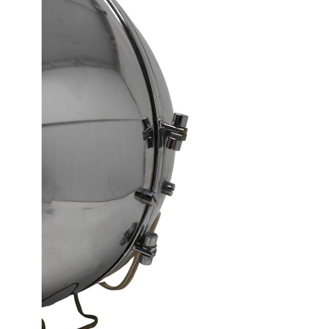 Silver Chromed Metal Sphere Table Lamp, 1970s For Sale - Image 8 of 10