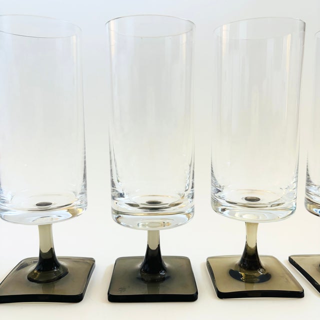 Mid-Century Modern Rosenthal Linear Smoke Wine Glasses - Set of 4 For Sale - Image 3 of 8