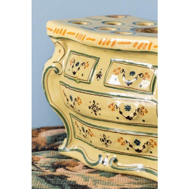 Blue 18th Century Faience Yellow and Blue Commode Bough Pot from Nevers For Sale - Image 8 of 11