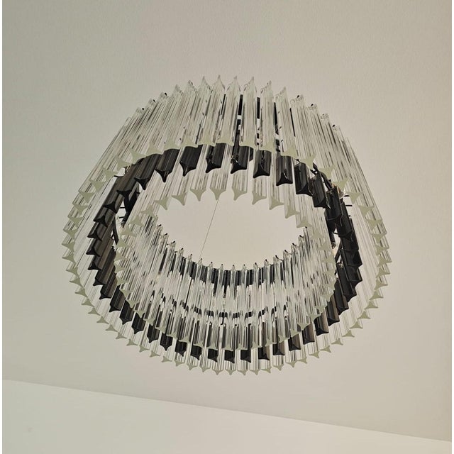 Vintage Trihedral Ceiling Light with Murano Glass Prisms, 1957 For Sale - Image 6 of 11