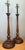 Brown Vintage Theodore Alexander Turned Wood Candlestick Table Lamps - A Pair For Sale - Image 8 of 16
