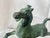 Mid-Century Bronze Asian Han Dynasty "Flying Horse of Gansu" on Carved Wooden Base Excellent Condition For Sale - Image 10 of 11