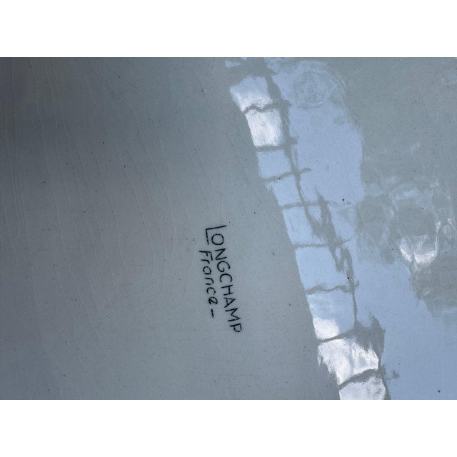 French 20th c Longchamp turkey plattter. Handpainted with makers mark on underside 20”l x 16”w 48-065