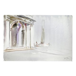 Carlo Ravagnan, View of Venice, Watercolor For Sale