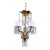 Vintage Brass Chandelier With Crystal Prisms For Sale