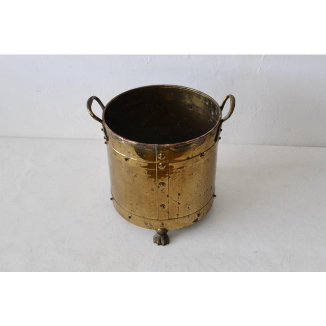 Elpec Handmade English Hammered Brass Footed Handles Planter Exposed ...