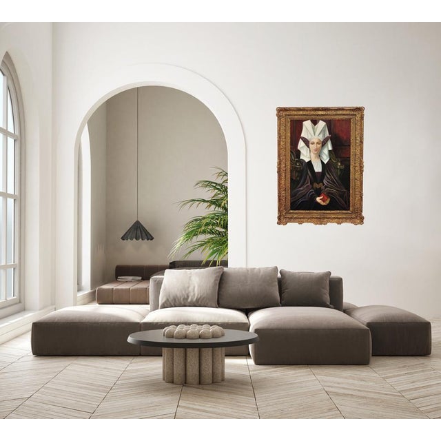 After Edgard Maxence, Liturgical Costume, 1910s, Oil on Canvas For Sale - Image 18 of 18