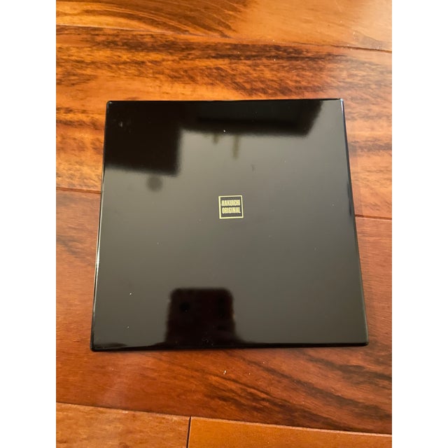 Paint Vintage Lacquer Japanese Square Plates- Set of 5 For Sale - Image 7 of 11