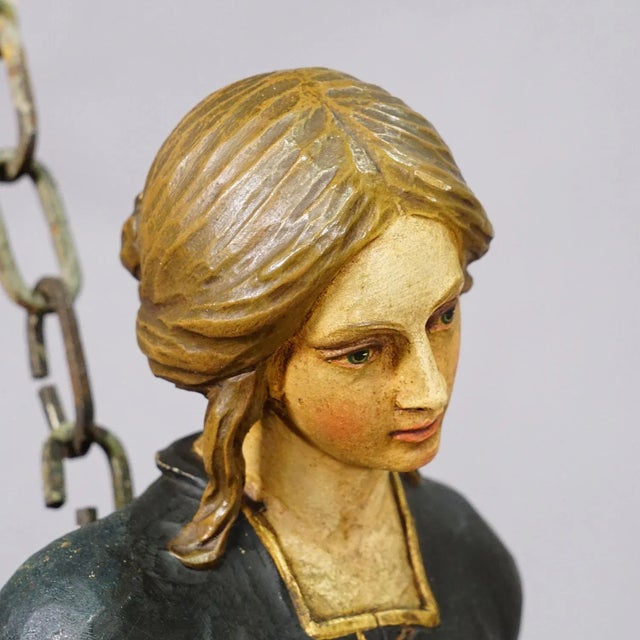 Wood Antique Lusterweibchen of a Victorian Lady Ca. 1920 For Sale - Image 7 of 12