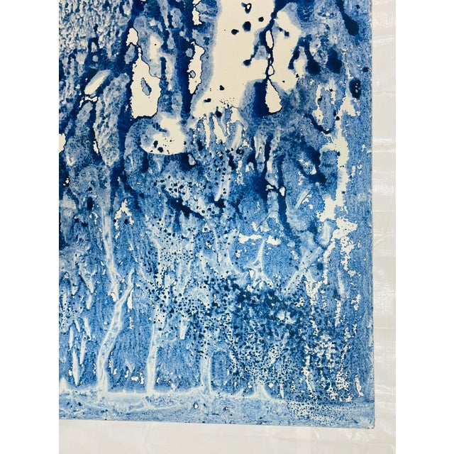 Marco Schmidli 60x48 Blue Abstract Acrylic Painting on Canvas, Signed & Dated For Sale - Image 12 of 18