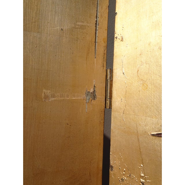 Oriental Asian Four Panel Screen Gold Chinoiserie Coromandel Room Divider Geese For Sale - Image 10 of 12