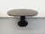 Vintage Round Dining Table in Black Wood-Effect Melamine and Chrome Metal, Space Age/1970s Style, with Integrated Extension For Sale - Image 6 of 18