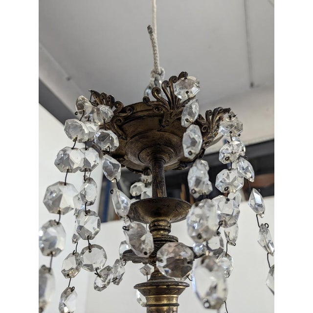 Metal 19th Century Crystal and Bronze Chandelier For Sale - Image 7 of 12