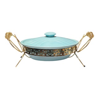 1958 Miramar California Lidded Chafing Dish and Stand For Sale