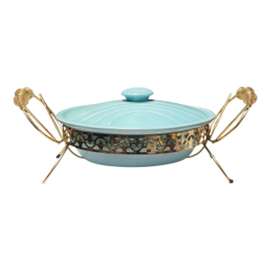 1958 Miramar California Lidded Chafing Dish and Stand