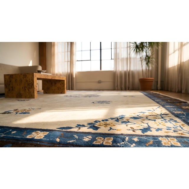 Textile 1920s Chinese Peking Carpet For Sale - Image 7 of 9