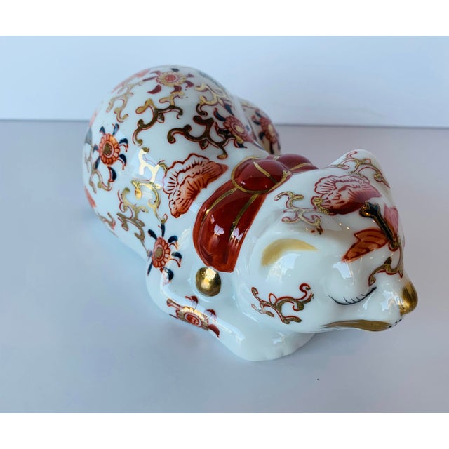 Vintage Japanese Imari Kutani Porcelain Sleeping Cat Figurine Chairish