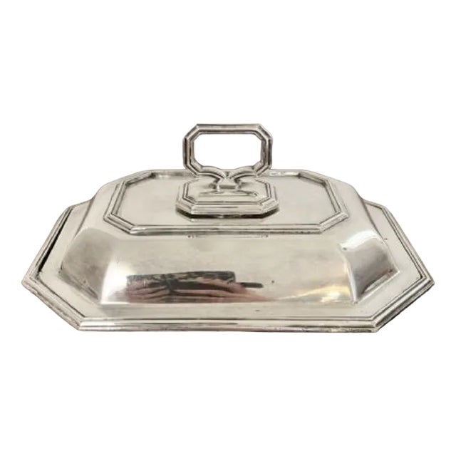 Edwardian Silver-Plated Rectangular Entree Dish, 1900s For Sale