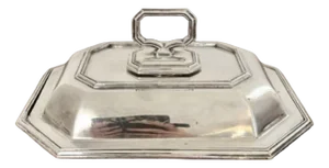 Edwardian Silver-Plated Rectangular Entree Dish, 1900s