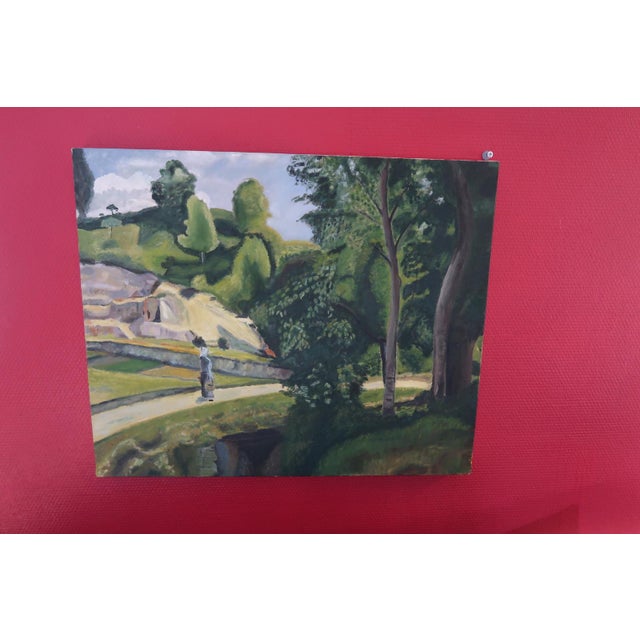 Vintage Oil on Canvas Painting - 20th Century 24" X 20" For Sale - Image 9 of 9