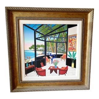 "Life's a Beach" Late 20th Century Interior Serigraph on Canvas by Francois Ledan For Sale