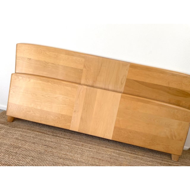 Vintage Mid-Century Modern Heywood Wakefield Encore Style King Headboard & Footboard Bed Frame For Sale In Palm Springs - Image 6 of 11