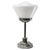 Silver Art Deco White Opaline Cone Glass and Nickel-Plated Desk Lamp For Sale - Image 8 of 8