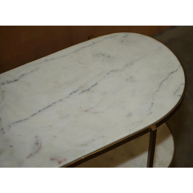 Vintage Italian Carrara Marble Side Tables, Set of 2 For Sale - Image 16 of 18