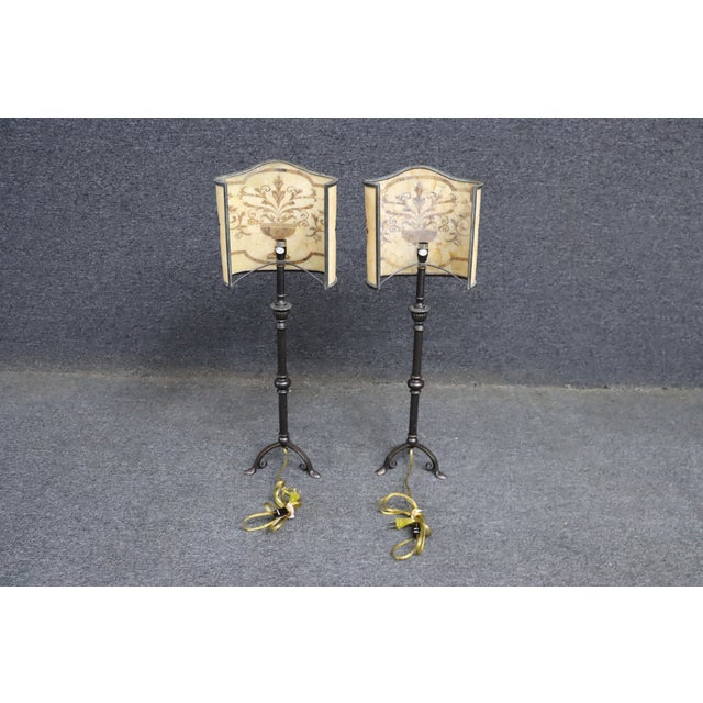Pair of Brass & Bronze Finish Table Lamps With Coconut Shell Shades For Sale - Image 10 of 12