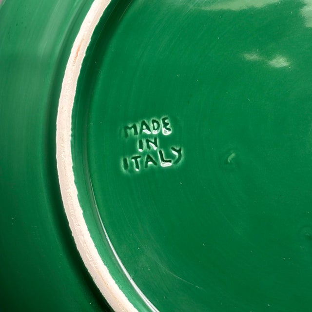 Emerald Vintage Italian Emerald Green Ceramic Divided Fondue Grill Plates Set of Four For Sale - Image 8 of 8