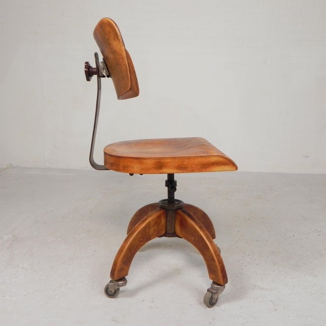 Brown Bauhaus Office Chair from Krenzer, 1930s For Sale - Image 8 of 18