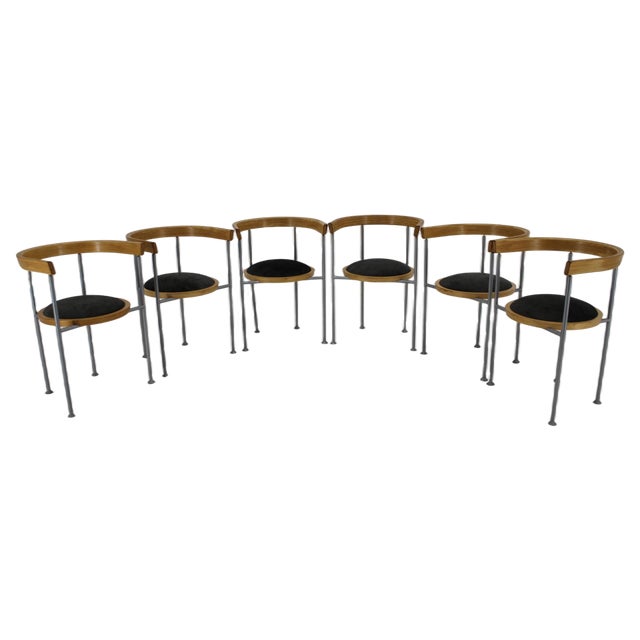 Dining Chairs by Borge Lindau for Bla Station, Sweden, 1990s, Set of 6 For Sale