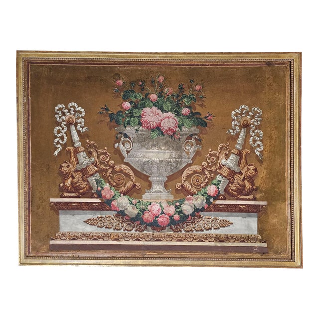 19th Century French Empire Wallpaper Panel For Sale