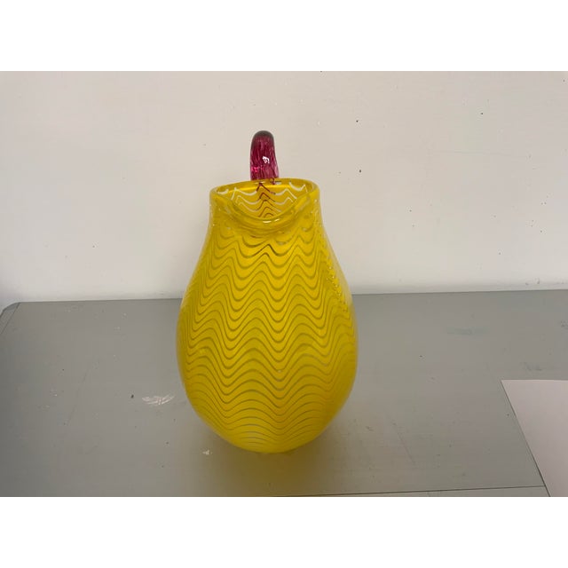 Sam Stang Hand Blown Art Glass Pitcher For Sale - Image 4 of 9