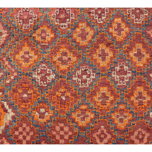 Antique Hand-Knotted Baluch Tribal Runner With All-Over Geometric Diamond Design For Sale - Image 4 of 11