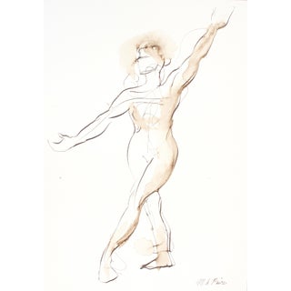 Original Signed Ink Nude Figure Drawing by Michelle Arnold Paine For Sale