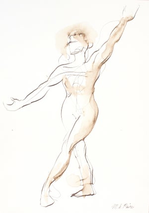Original Signed Ink Nude Figure Drawing by Michelle Arnold Paine